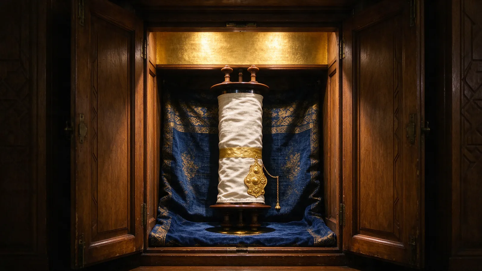 Séfer Torah dans une arche sainte ouverte