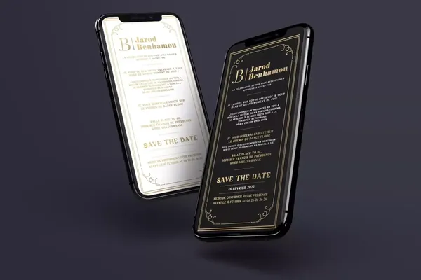 Faire-part Bar Mitsvah image WhatsApp sur smartphones