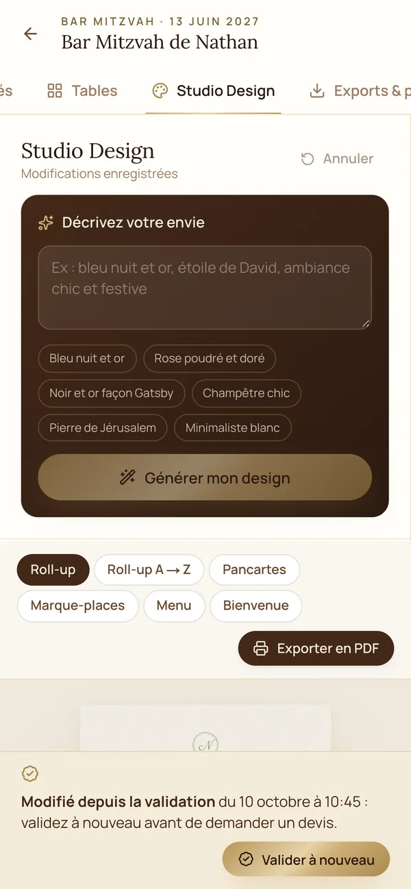 « Décrivez votre envie » : le design créé par l'IA, ici sur téléphone