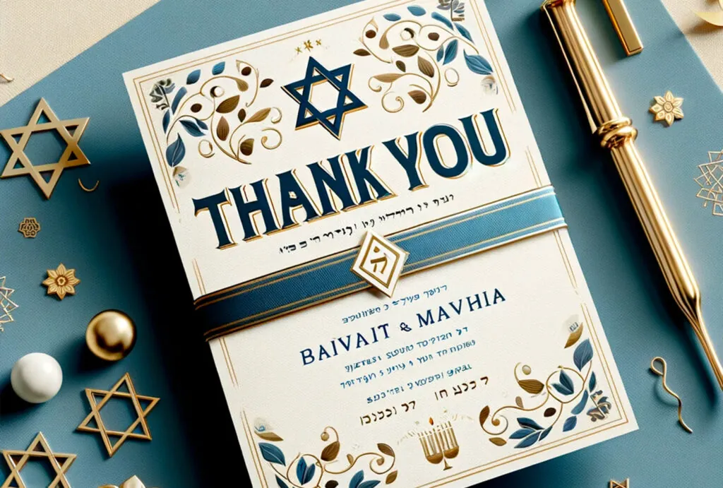 Cartes de Remerciement Numériques pour Bar Mitzvah