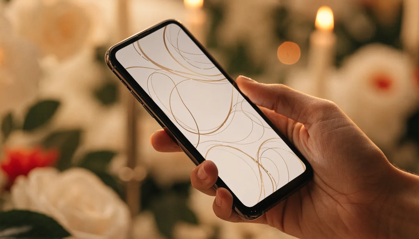 Carte de remerciement numérique ouverte sur un smartphone